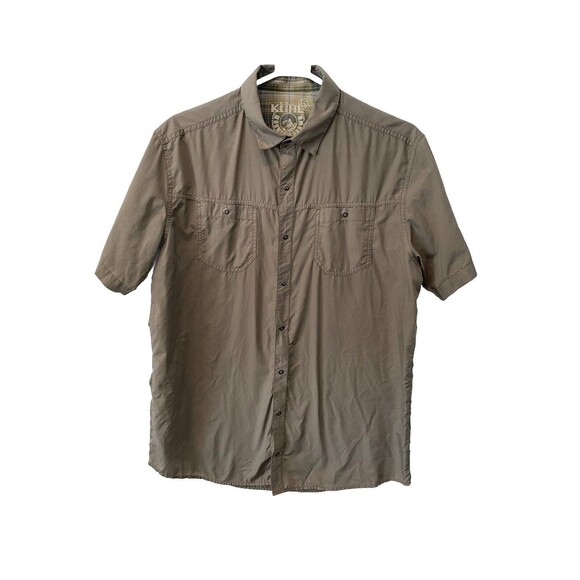 Kuhl Mountain Grown Shirt Men’s Large Snap Button Short Sleeve Hiking Gropcore - Picture 2 of 8